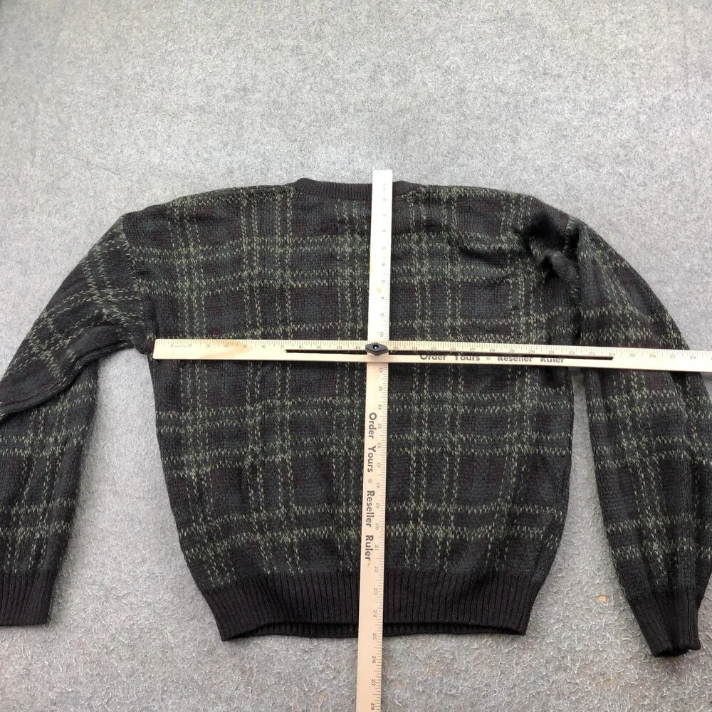 Vintage Trading Company Sweater Mens 2XL Brown Plaid Knit Crewneck Pullover